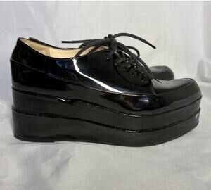 Jessica Simpson Espira Black Patent Extreme Platform Oxfords Women's size 7.5